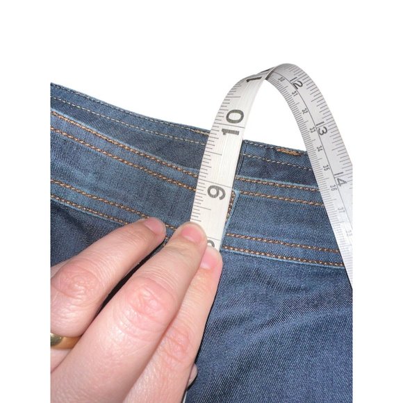 St. John Womens Flat Front Denim Jeans Size 8 Dark Wash Ankle Straight - Picture 7 of 8